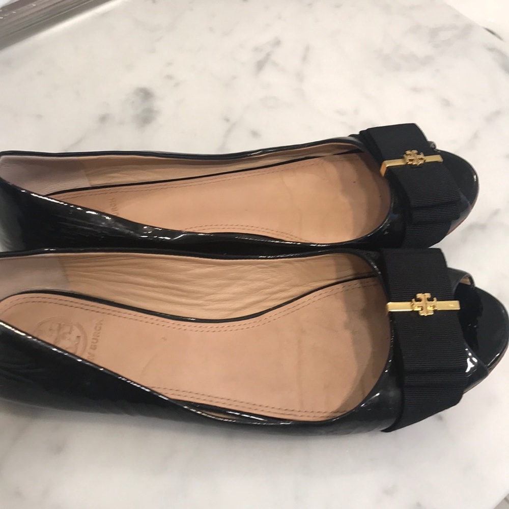 Tory Burch peep toe flats